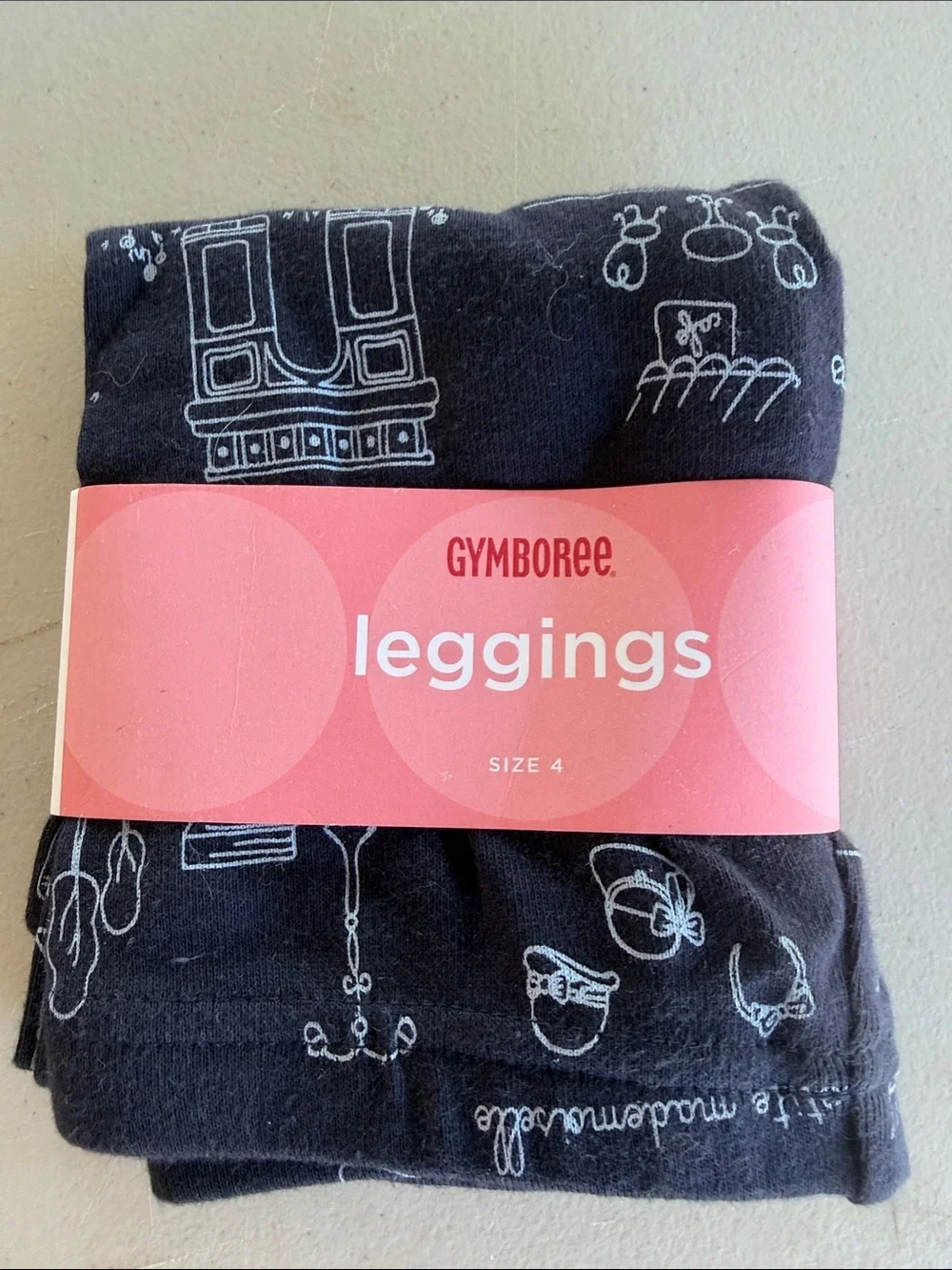NWT Gymboree Black Leggings with White Doodle Print